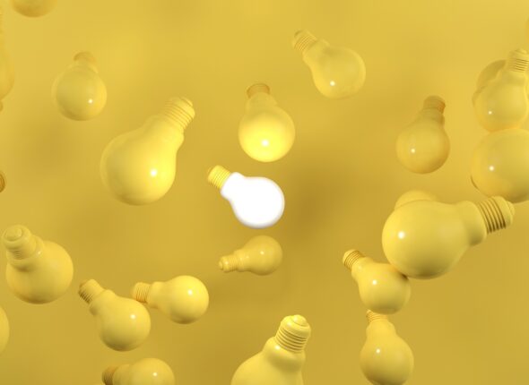 small lightbulb-yellow-pastel-background