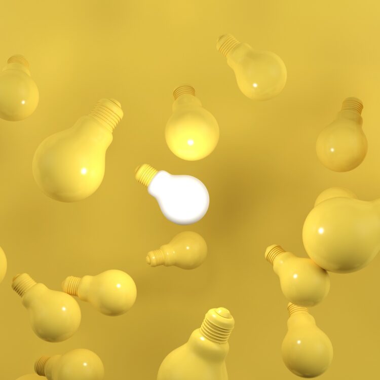 small lightbulb-yellow-pastel-background